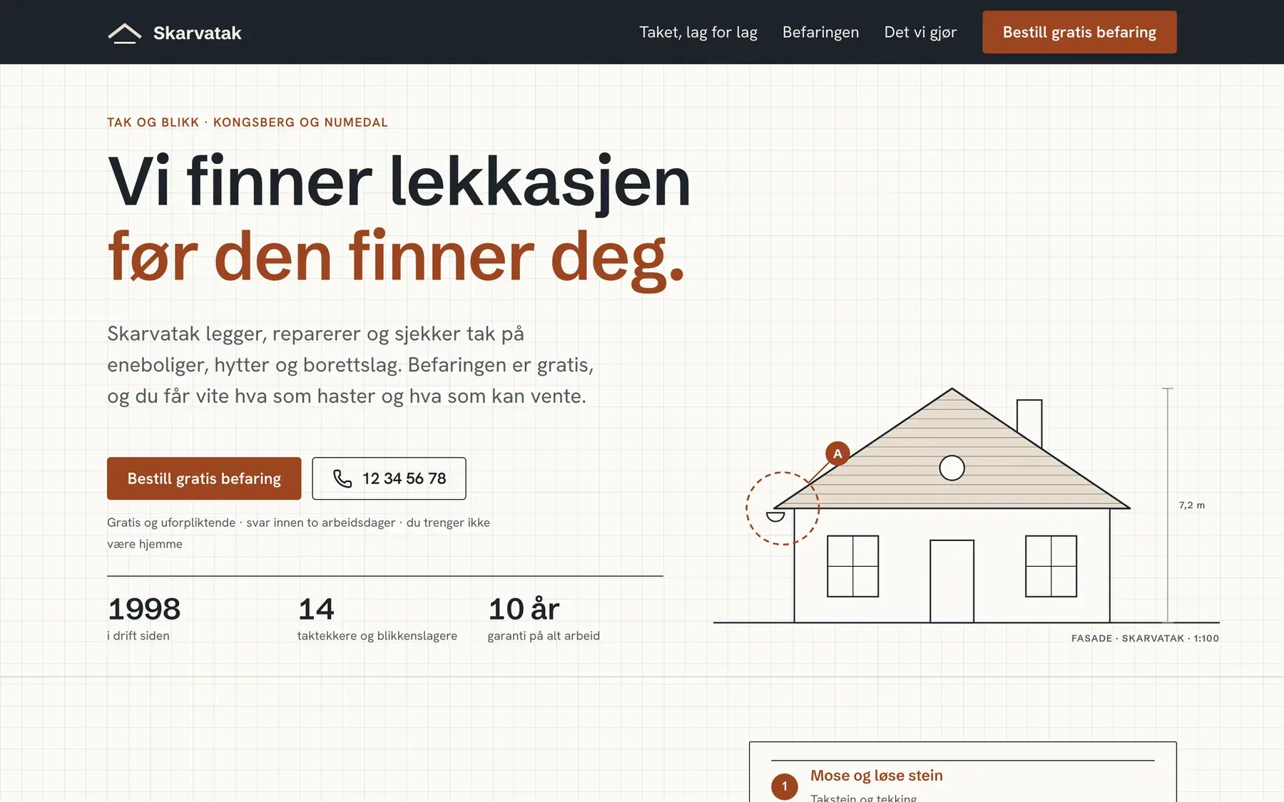 Den nye nettsiden på PC